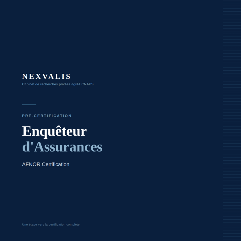 NEXVALIS franchit une étape : son dirigeant pré – certifié Enquêteur d&rsquo;Assurances